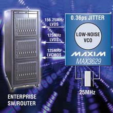 Maxim推出用于高速網(wǎng)絡(luò)設(shè)備的低抖動(dòng)時(shí)鐘發(fā)生器MAX3627